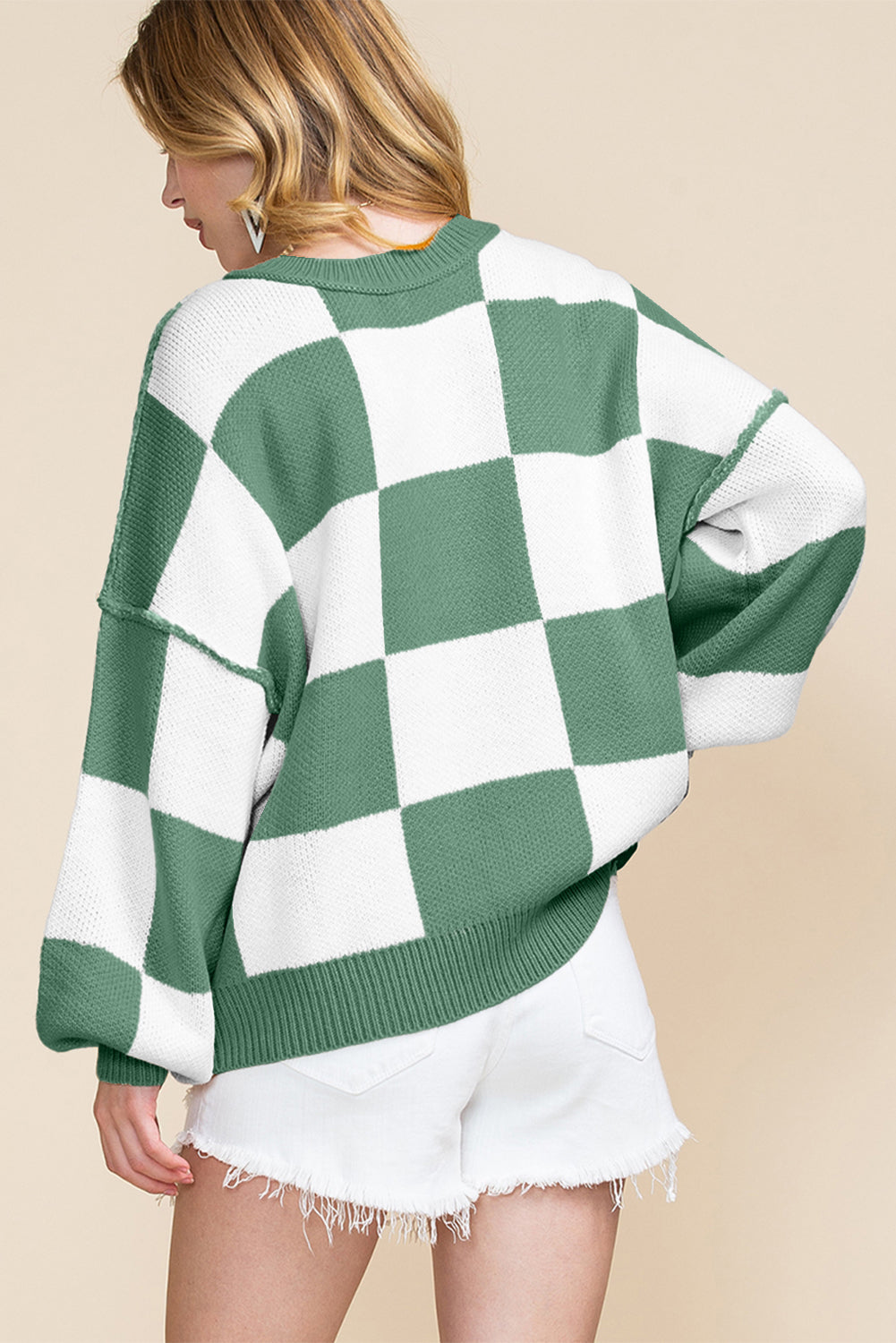 Checkered Long Sleeve Sweater
