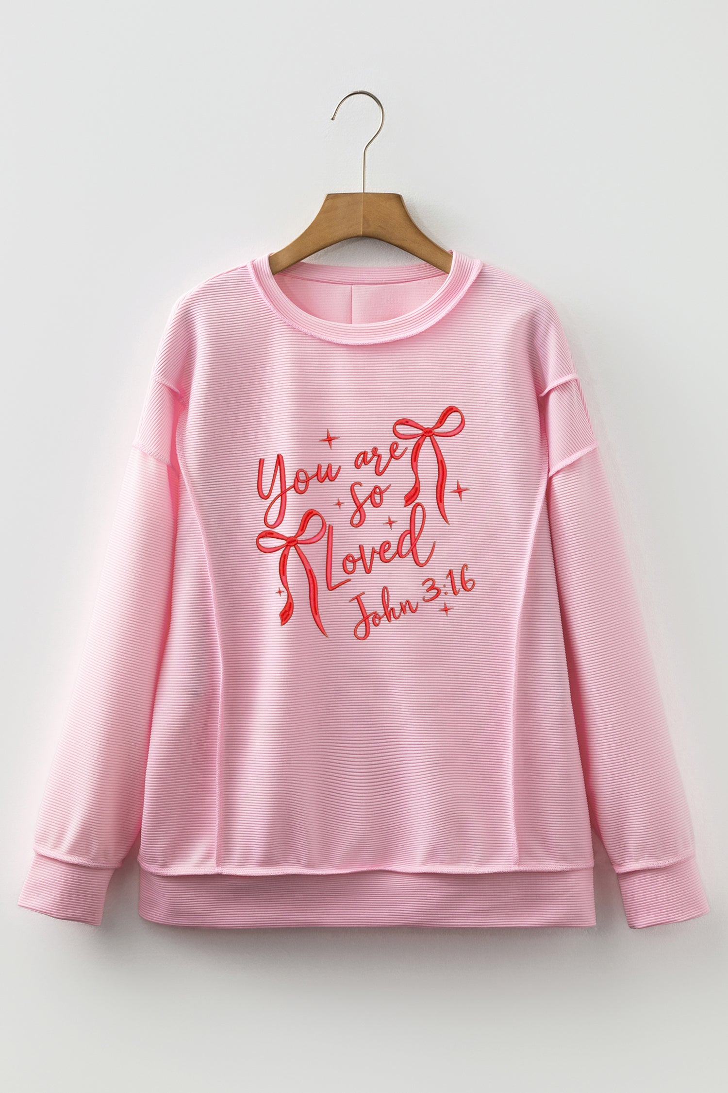 You are so Loved Bow Graphic Pullover Top