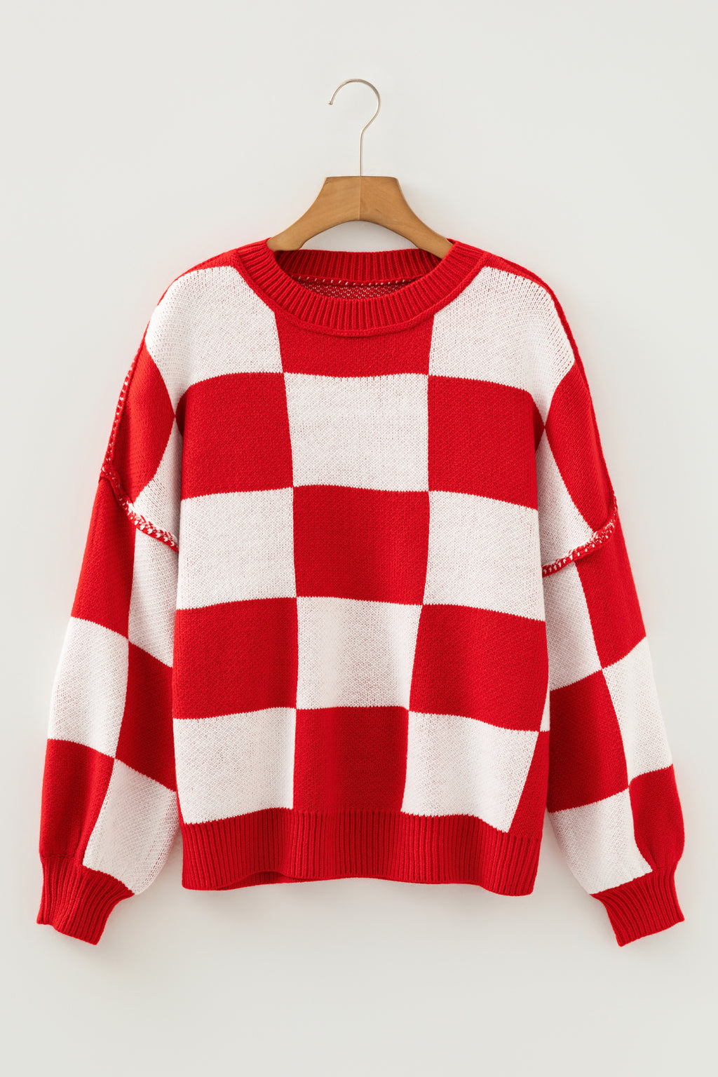 Checkered Long Sleeve Sweater