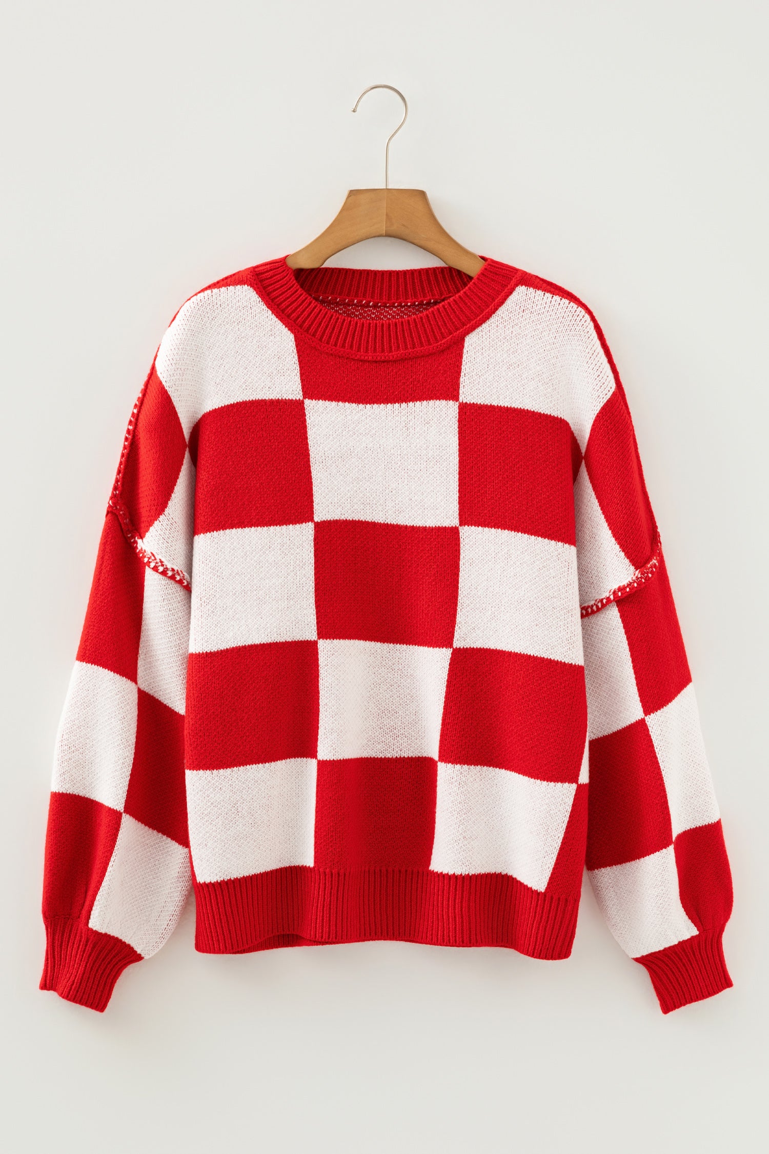 Checkered Long Sleeve Sweater