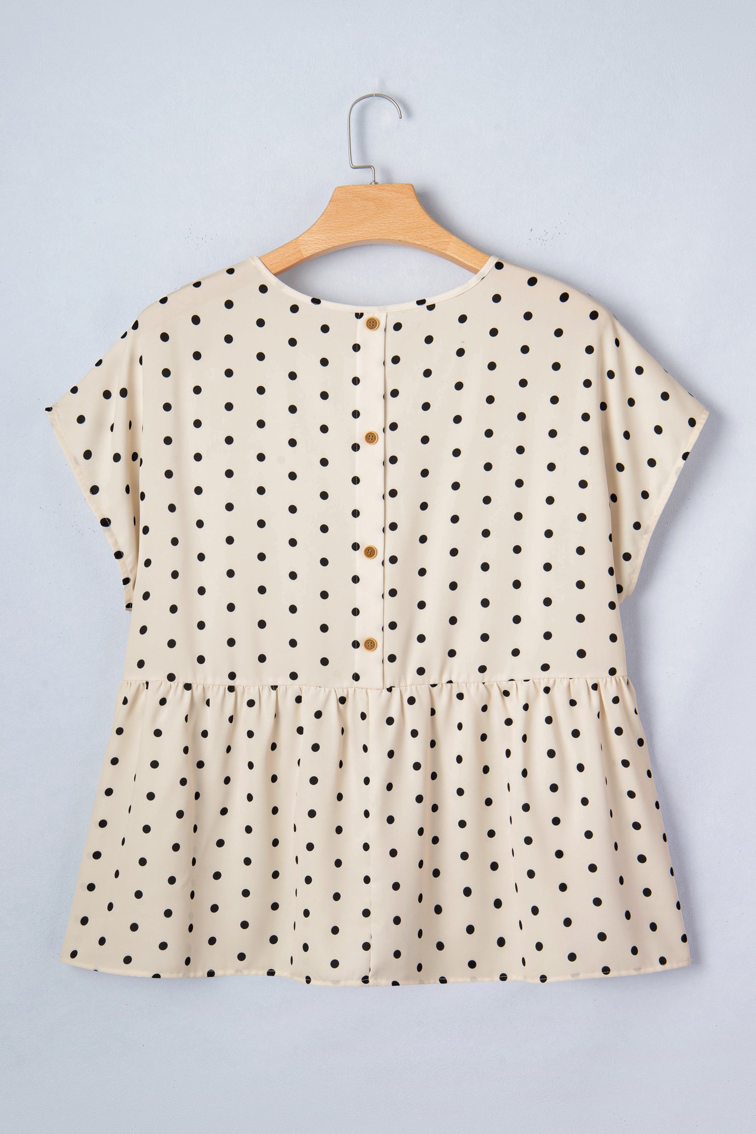 Plus Size Polka Dot Short Sleeve Blouse