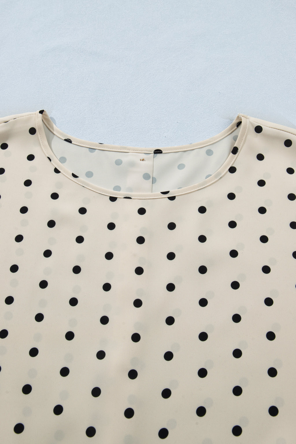 Plus Size Polka Dot Short Sleeve Blouse