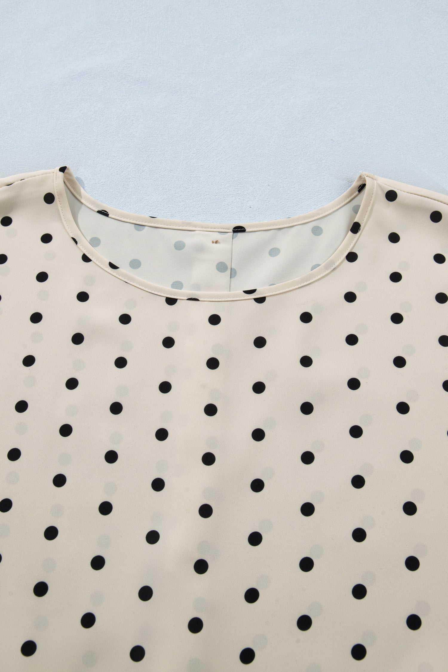 Plus Size Polka Dot Short Sleeve Blouse