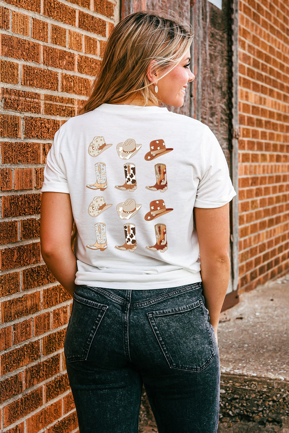 Double-Side Cowboy Hat & Boots Graphic Tee