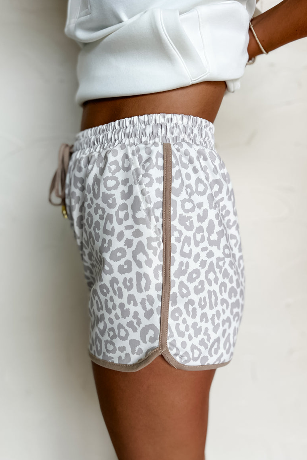 Leopard Lace up Casual Shorts