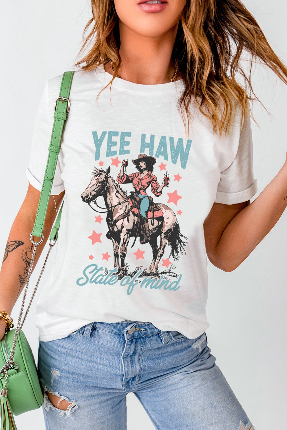 Yee-Haw State of mind Cowgirl Graphic Tee