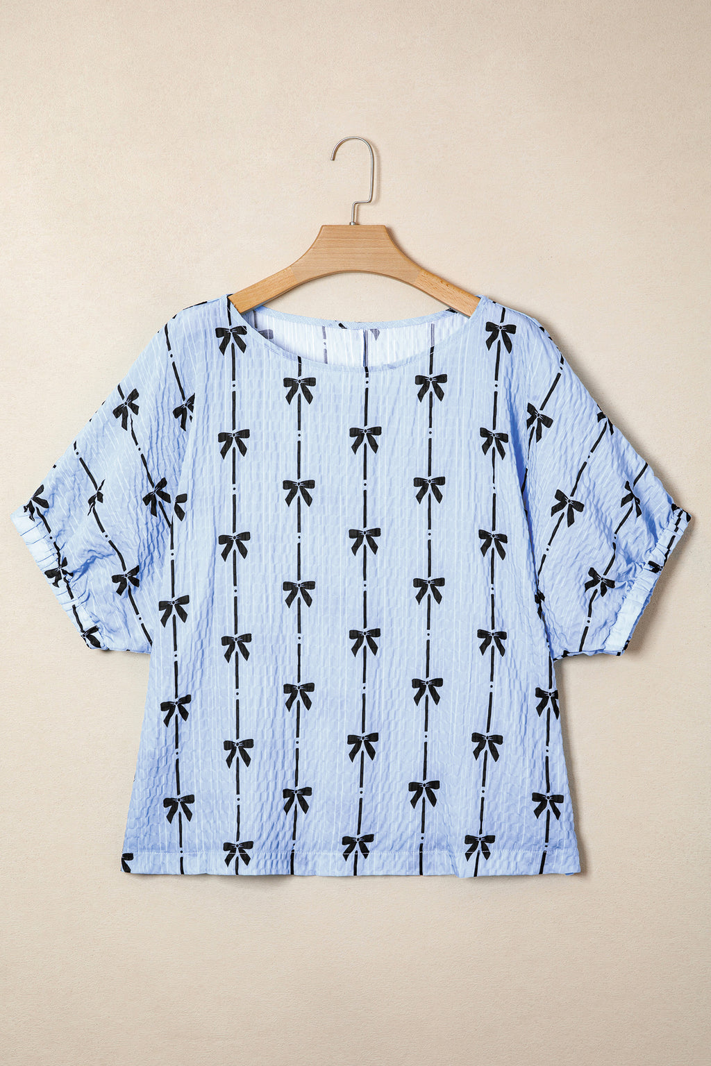 Bow Puff Short Sleeve Top
