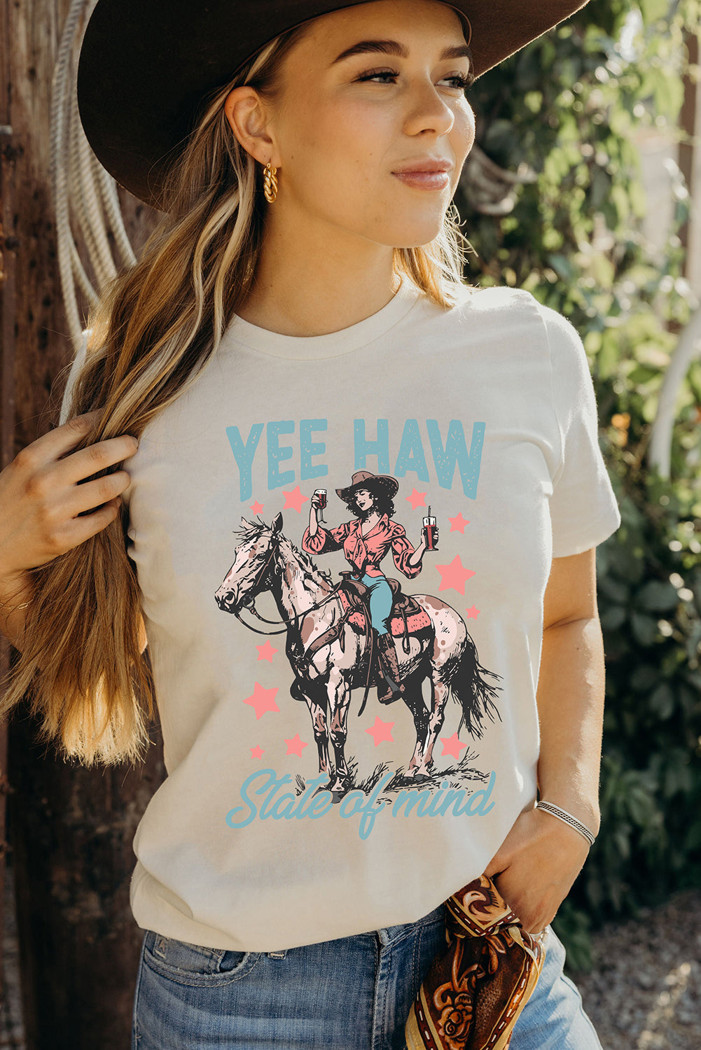 Yee-Haw State of mind Cowgirl Graphic Tee