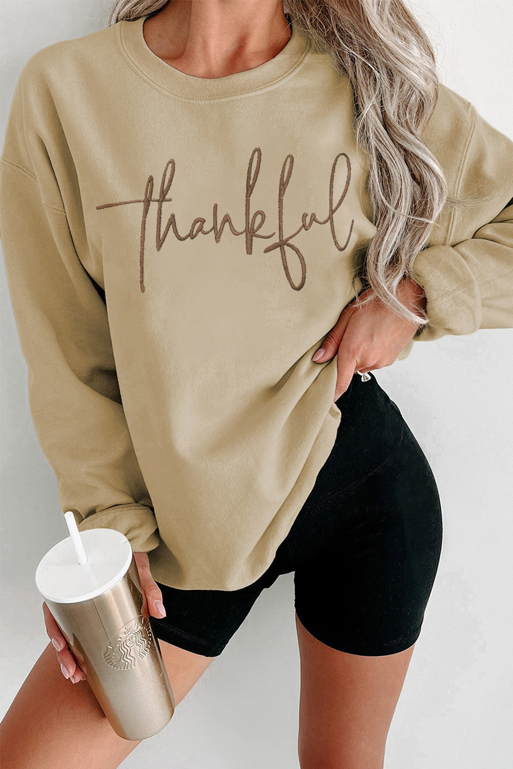 Thankful Drop Shoulder Pullover Sweatshirt