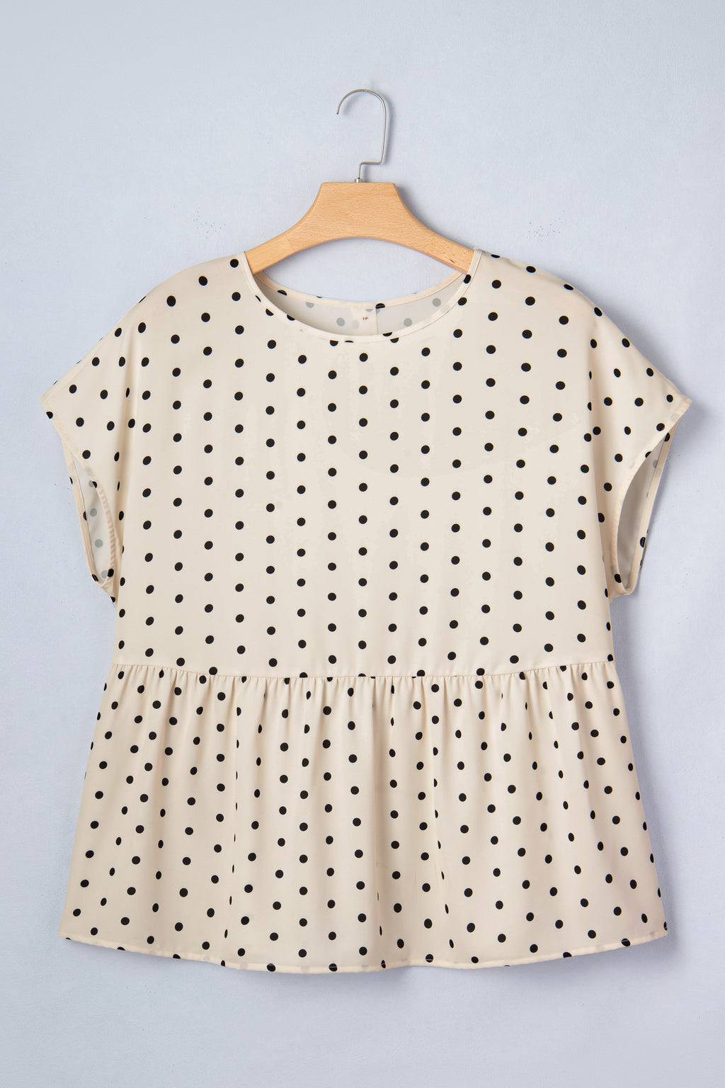 Plus Size Polka Dot Short Sleeve Blouse