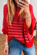 Striped Draped Sleeve Sweater