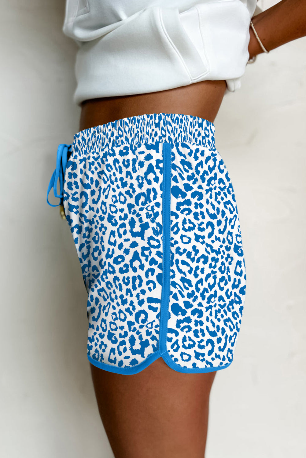 Leopard Lace up Casual Shorts