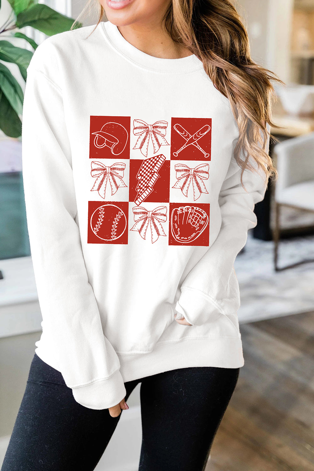 Baseball Graphic Casual Sweatshirt