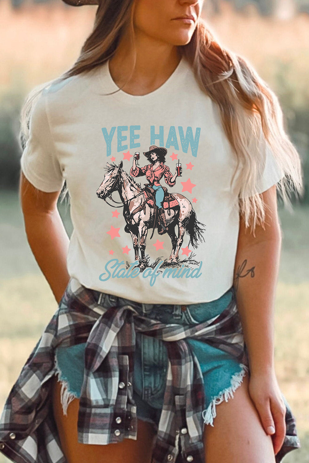 Yee-Haw State of mind Cowgirl Graphic Tee