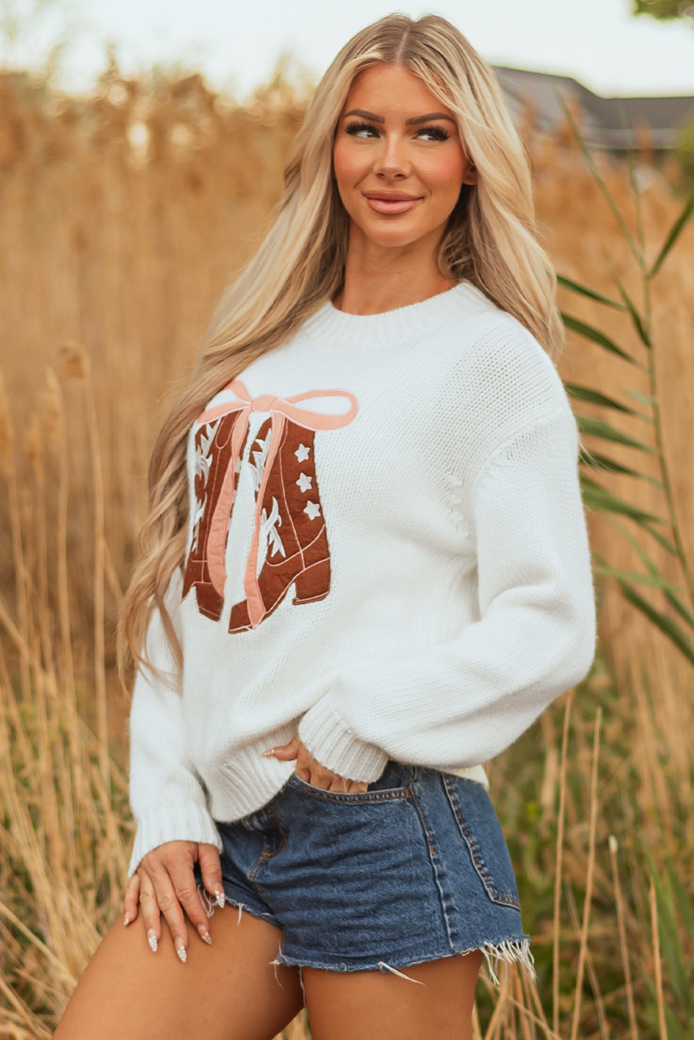 Bow Boots Graphic Sweater