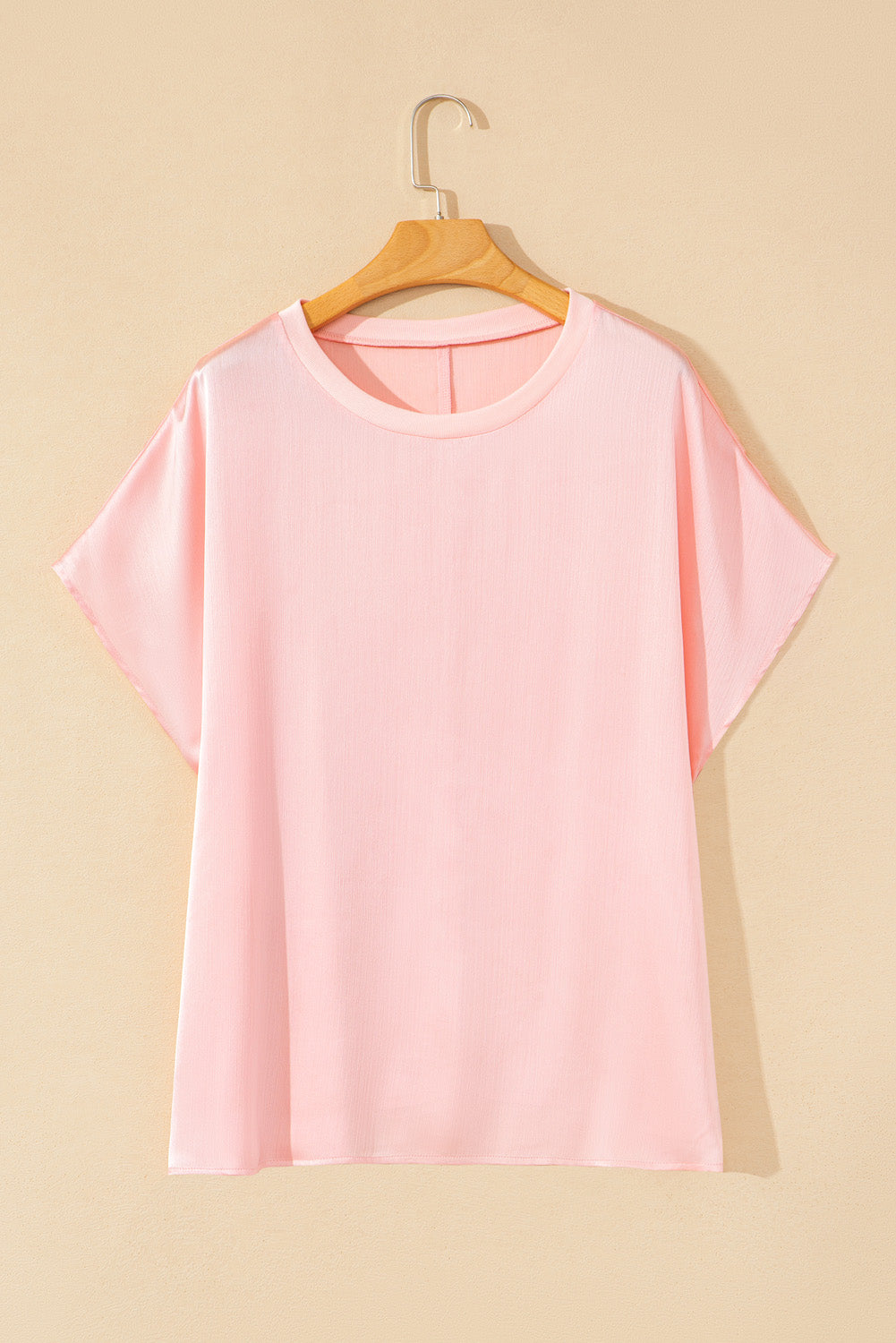 Plus Size Metallic Gloss Short Sleeve Top