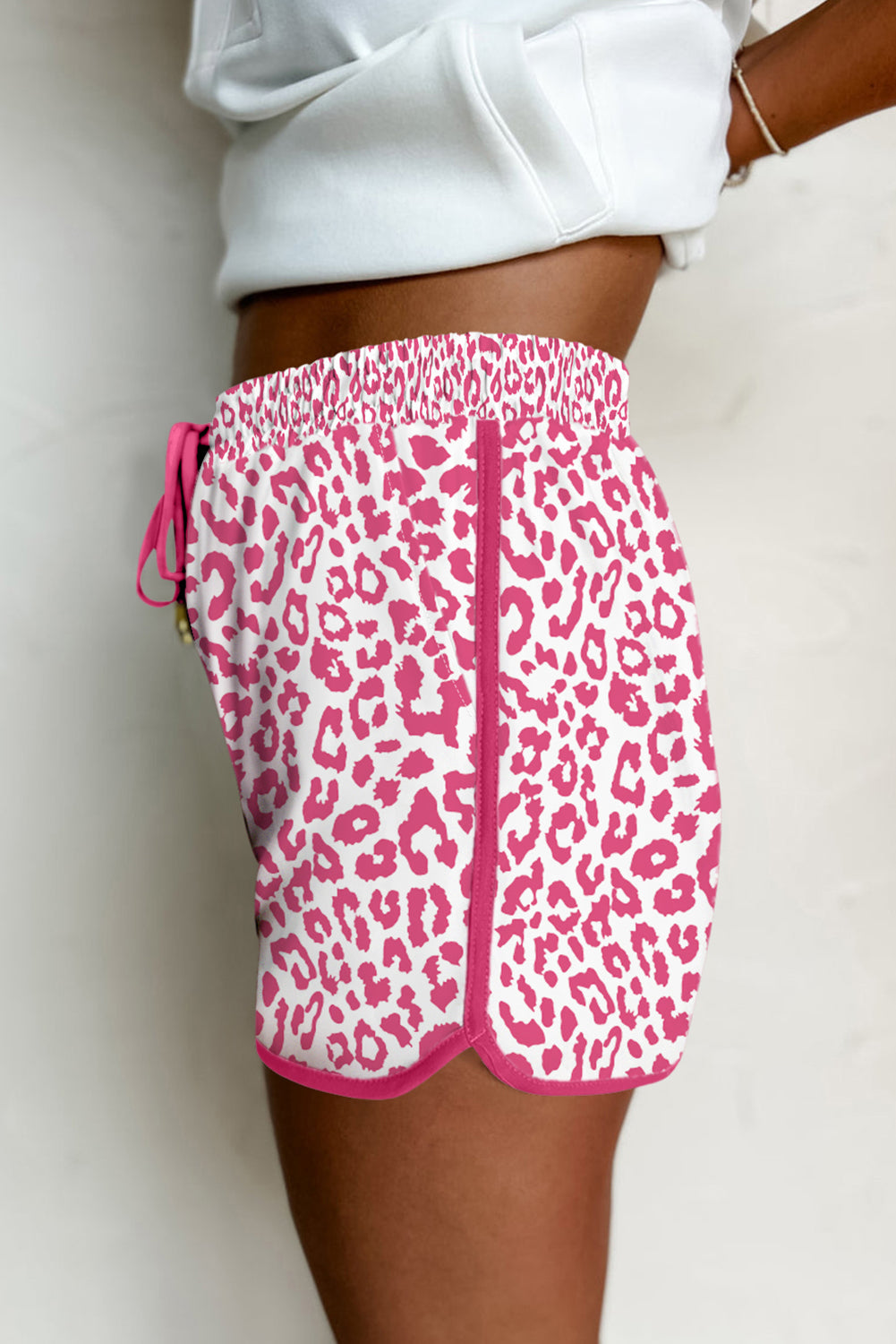 Leopard Lace up Casual Shorts