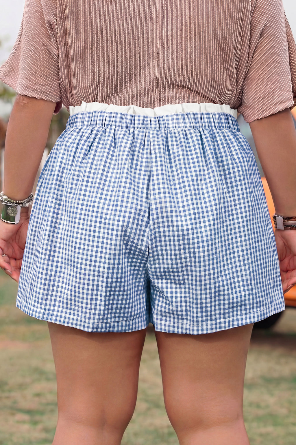Plus Size Plaid Shorts