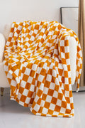Yellow Checkerboard Soft Throw Blanket