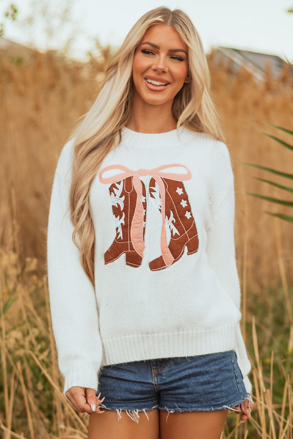 Bow Boots Graphic Sweater