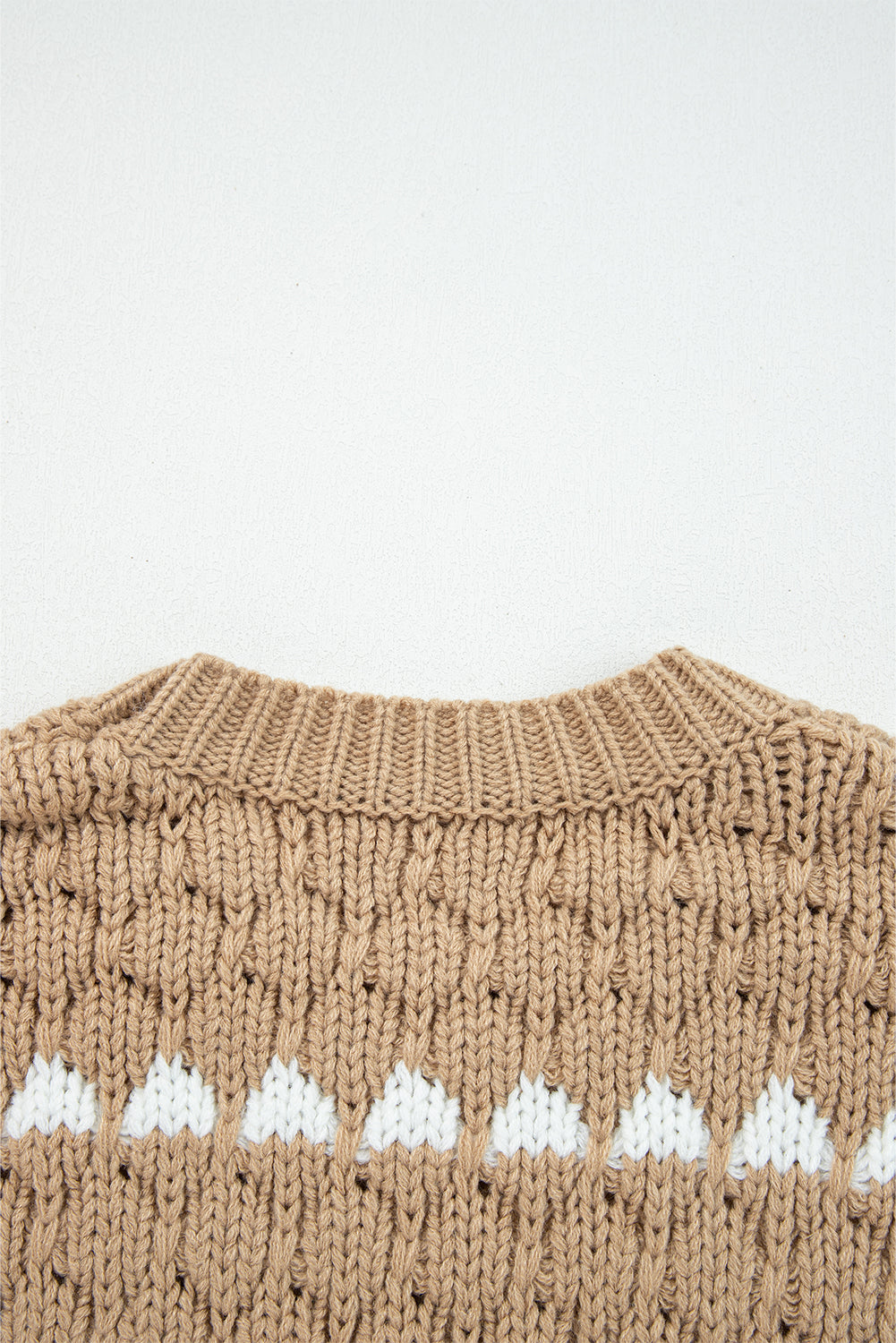 Textured Knit Puff Sleeve Baggy Sweater