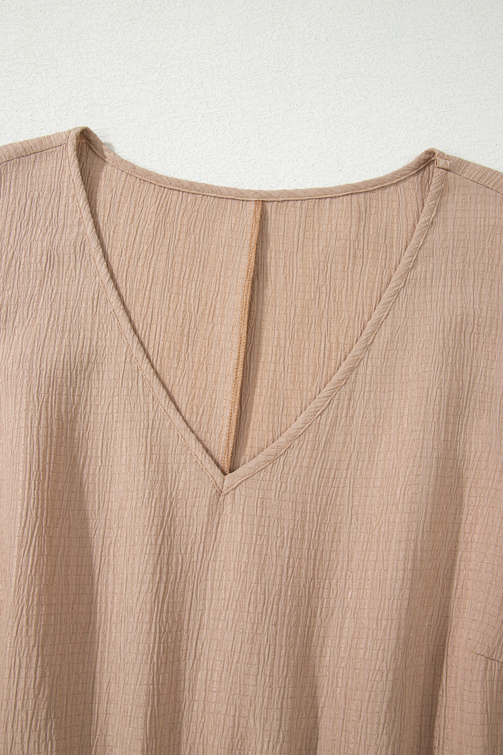 Dark Khaki Plus Size Textured Ruffled Short Sleeve Dress