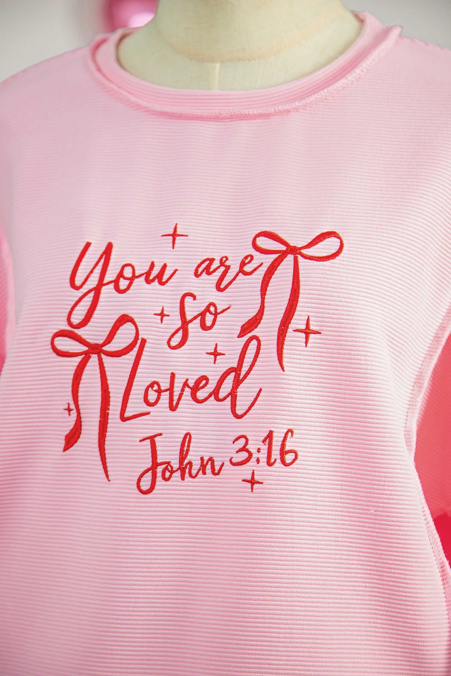 You are so Loved Bow Graphic Pullover Top