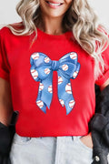 Bowknot Graphic Crew Neck Tee
