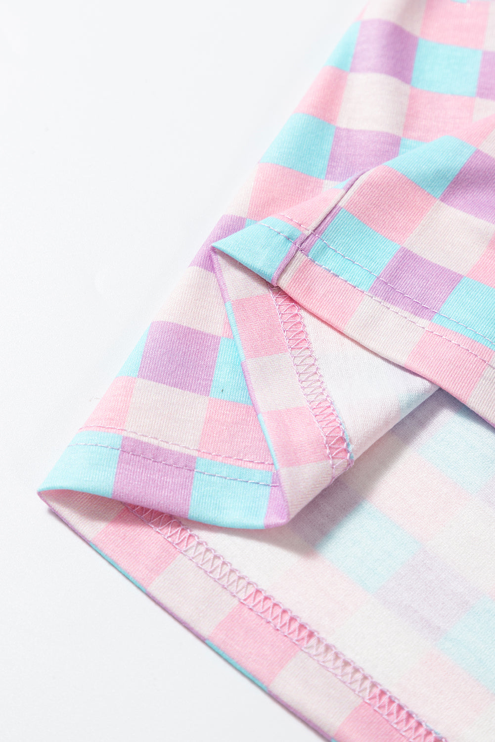 Checkered Pattern Short Sleeve Pajamas Set