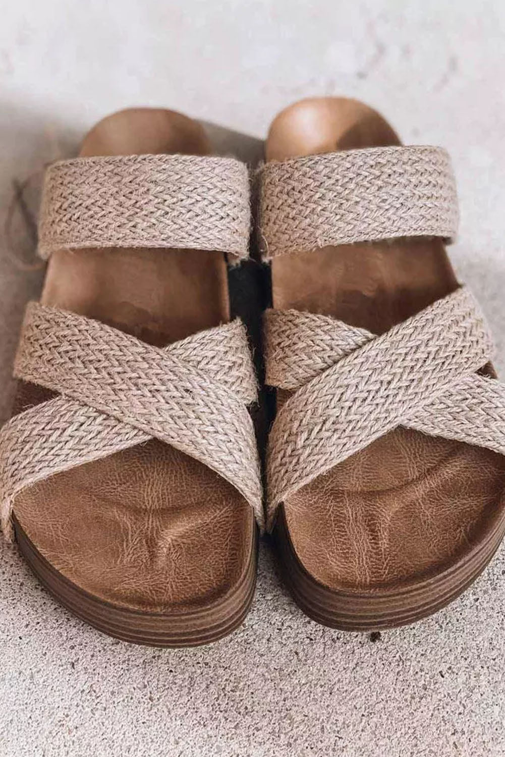 Woven Cross Criss Slip-On Slippers