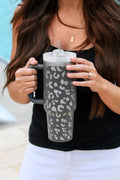 Gray Leopard 40oz Stainless Steel Cup