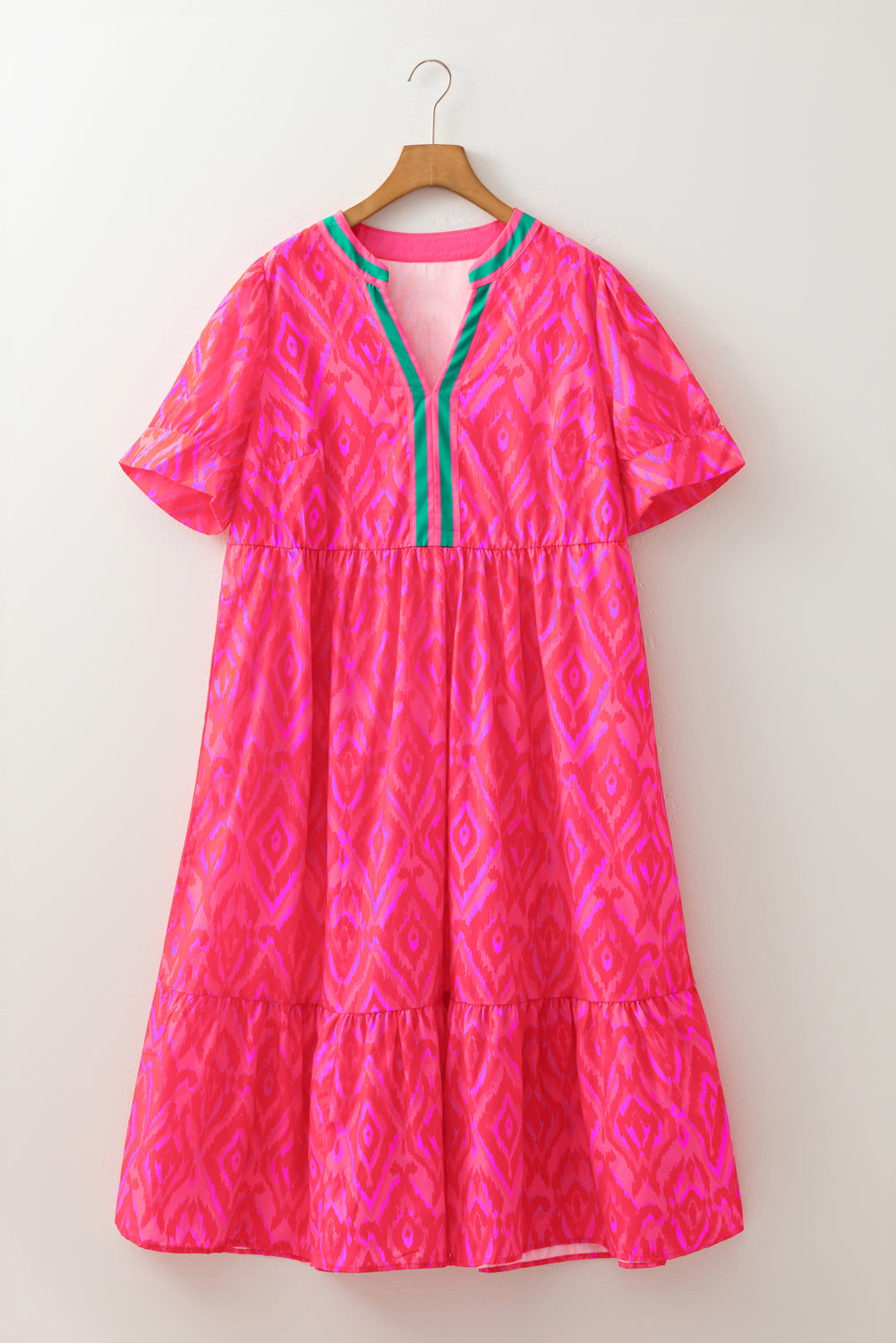 Floral Short Puff Sleeve Curvy Dress