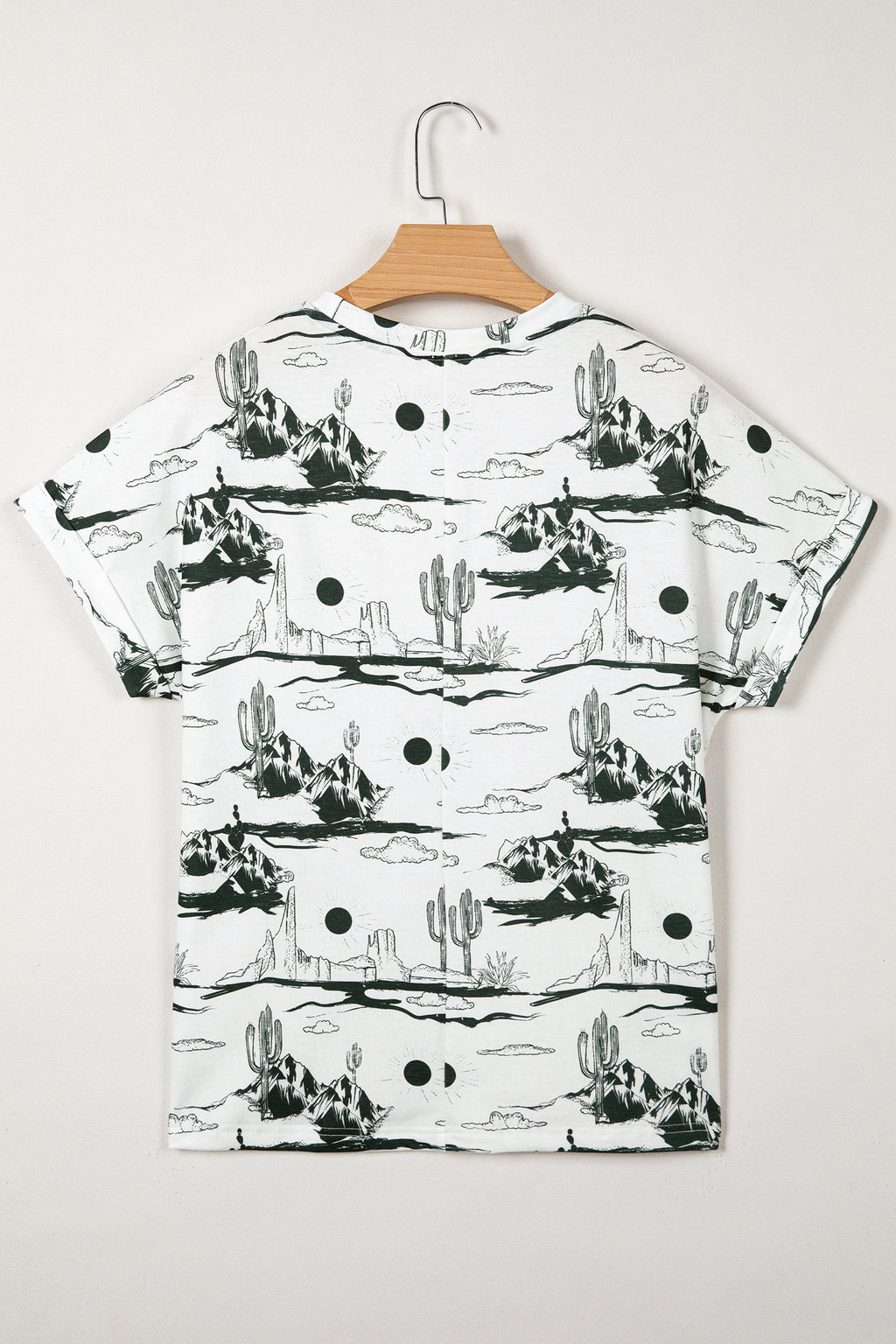 Chestnut Desert Sand Print Short Sleeve Knit Top