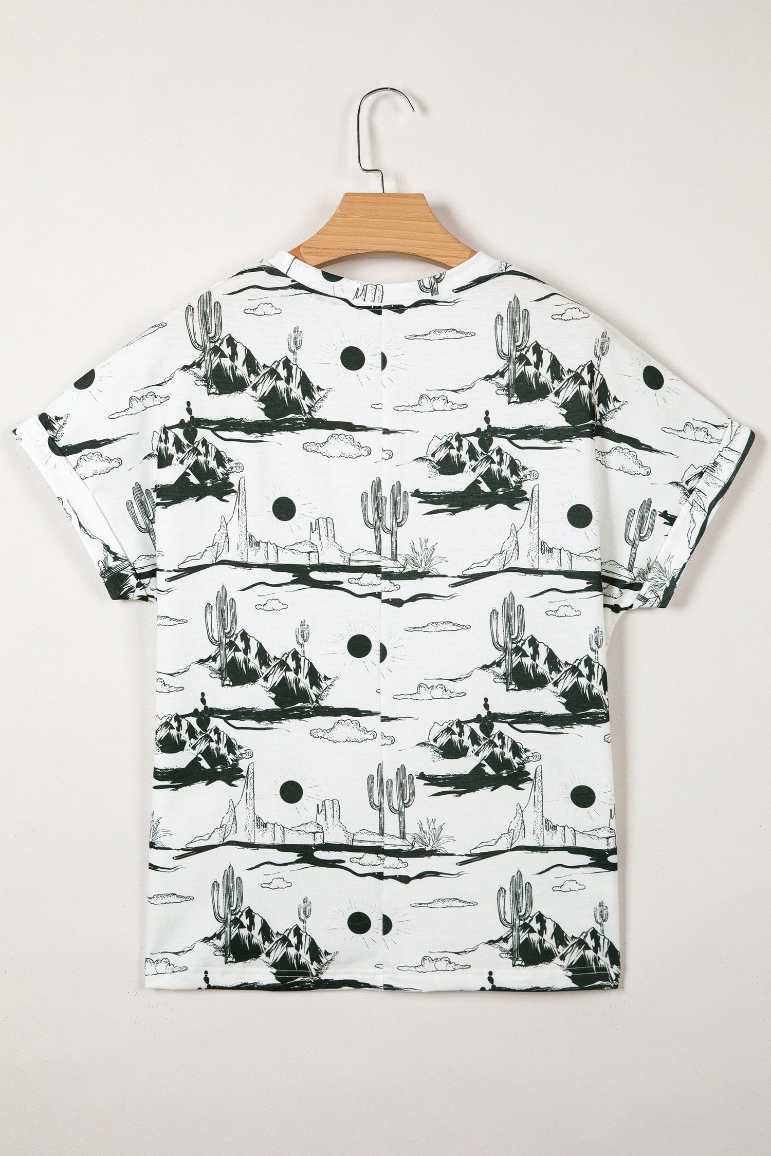 Chestnut Desert Sand Print Short Sleeve Knit Top